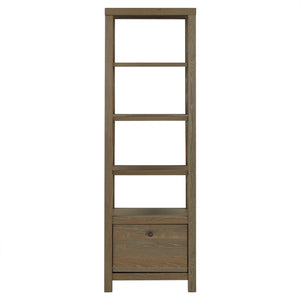 Homelegance By Top-Line Mackinley 4-tier/5-tier Adjustable Bookshelf with Drawer Oak MDF