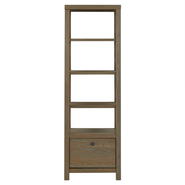 Homelegance By Top-Line Mackinley 4-tier/5-tier Adjustable Bookshelf with Drawer Oak MDF