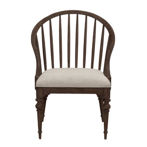 Revival Row Spindle Back Armchair Brown with Chimney Smoke Finish P348275 Pulaski Furniture