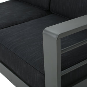 English Elm Christopher Knight Home® - CAPE Coral KD Loveseat with Aluminum Frame, Water-Resistant Cushions, 600lb Capacity, Compact DARK GREY 56348.00GRY