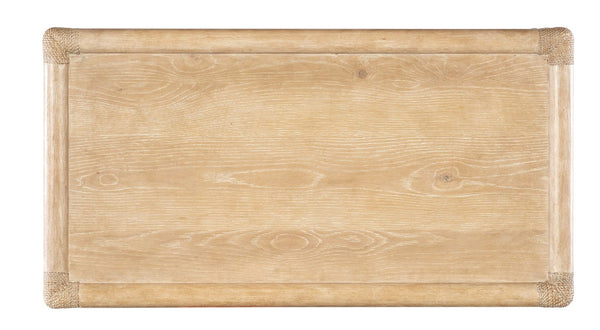 Hooker Furniture Retreat Coastal Rattan Nightstand With Rope-Wrapped Accents, Dune Oak Veneer And Soft Pewter Hardware Light Wood 6950-90216-80