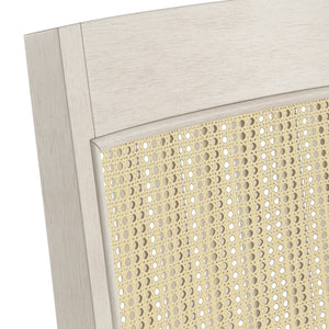 Homelegance By Top-Line Delroy Cane Accent Slat Back Counter Height Stools (Set of 2) White Rubberwood