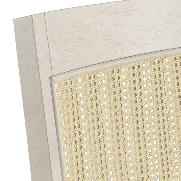 Homelegance By Top-Line Delroy Cane Accent Slat Back Counter Height Stools (Set of 2) White Rubberwood