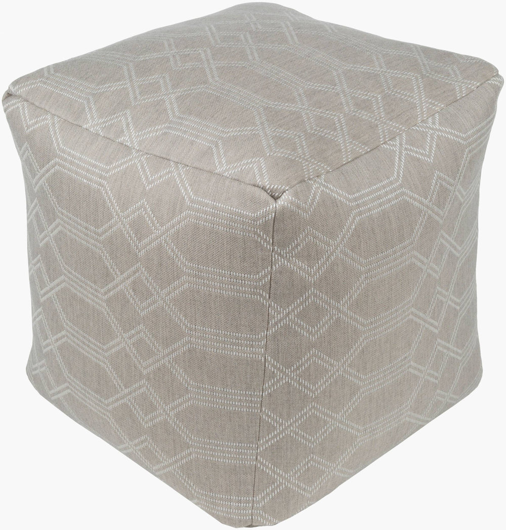 Surya Crissy 18" Pouf - Durable, Stylish Accent For Home Decor With Natural Charm & Limited Warranty Light Gray Acrylic,Acrylic,Polybeads Cspf001-181818