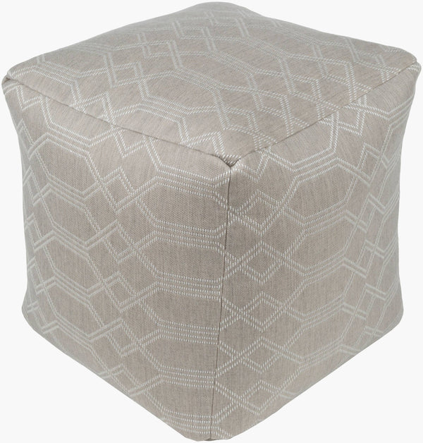 Surya Crissy 18" Pouf - Durable, Stylish Accent For Home Decor With Natural Charm & Limited Warranty Light Gray Acrylic,Acrylic,Polybeads Cspf001-181818