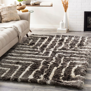 Surya Corsair 2' X 3' Handmade Area Rug – Plush Polyester With Modern Style, Easy To Clean, Versatile Decor Charcoal Polyester Csr1005-576