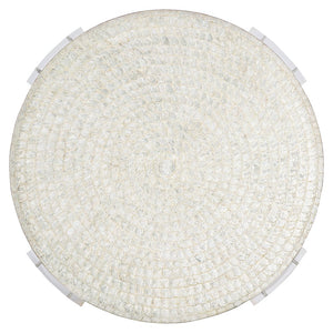 Bernhardt Bernhardt Pearle Capiz Cocktail Table — 50.25" Round Acrylic Legs, Polylite Top, Iridescent Glam Modernity 305016