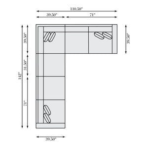 Bernhardt Bernhardt Lars Leather Sectional With Plush Deep Cushions, Wide Track Arms And Textured Wood Block Feet For Modern Living Space Comfort Tan K2094
