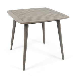 English Elm Indoor Solid Acacia Square Dining Table Mid-century Tapered Legs Teak Finish 63258.00GRY