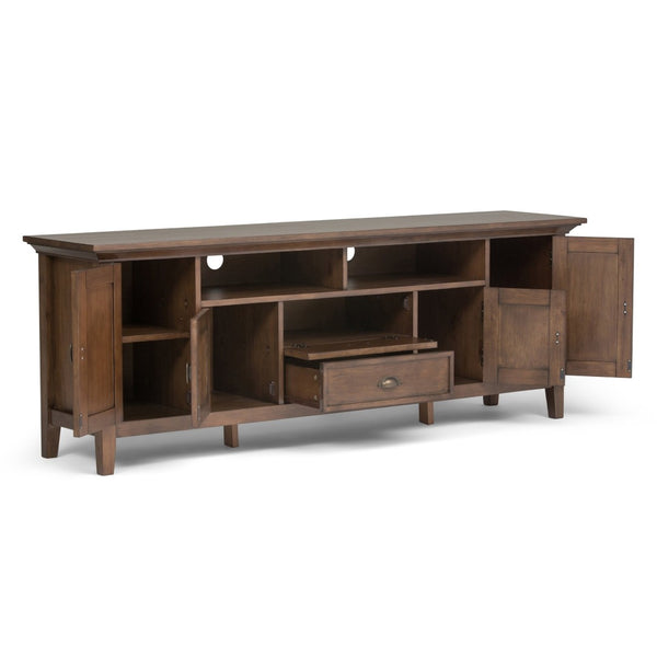 English Elm Redmond 72" Rustic Natural Aged Brown Tv Media Stand - Handcrafted Solid Wood With Ample Storage B136P158106-GIGA