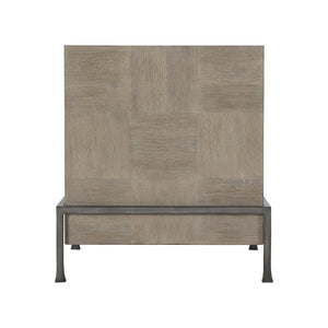 Bernhardt Bernhardt Fairgrove Side Table With Butcher-Block Top, Thick Slab Wood & Metal Base, Rustic Modern Accent 416121