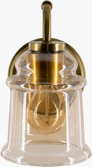 Surya Crosley Elegant 9-inch Wall Sconce Lighting - Metal & Glass Design For Modern & Classic Spaces Fixture, Metallic ,Brass Iron,Glass Csy-002