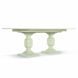 Bernhardt Bernhardt East Hampton Cerused Linen Dining Table With Two 20" Leaves, Two-Pedestal Neo-Traditional Design K1429