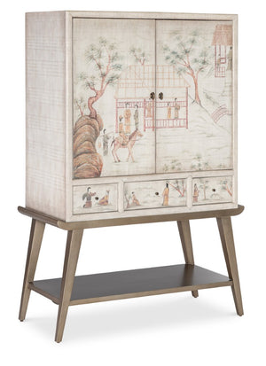 Hooker Furniture Melange Canvas Crackle Accent Chest With Hand-Painted Asian Motif, Soft-Close Drawers & Storage 628-85711-05