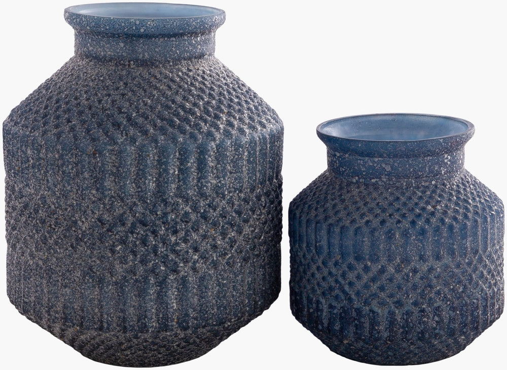Livabliss Catalana Geometric Glass Vase Handcrafted Cubic Accent for Shelf or Console Display CTA001-SET