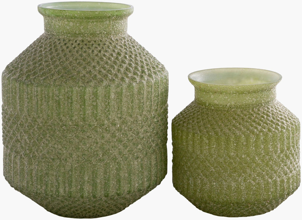 Livabliss Catalana Clear Glass Vase Set of Two Sculptural Decor for Modern Living Spaces CTA002-SET
