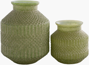 Livabliss Catalana Clear Glass Vase Set of Two Sculptural Decor for Modern Living Spaces CTA002-SET