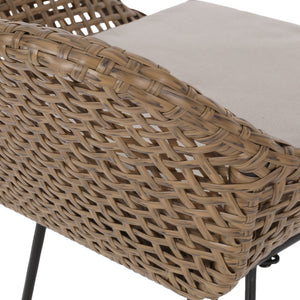 English Elm Pe Rattan Outdoor Bar Stools All Weather Woven Set with Cushioned Seats for Patio 71503.00LBRN-4
