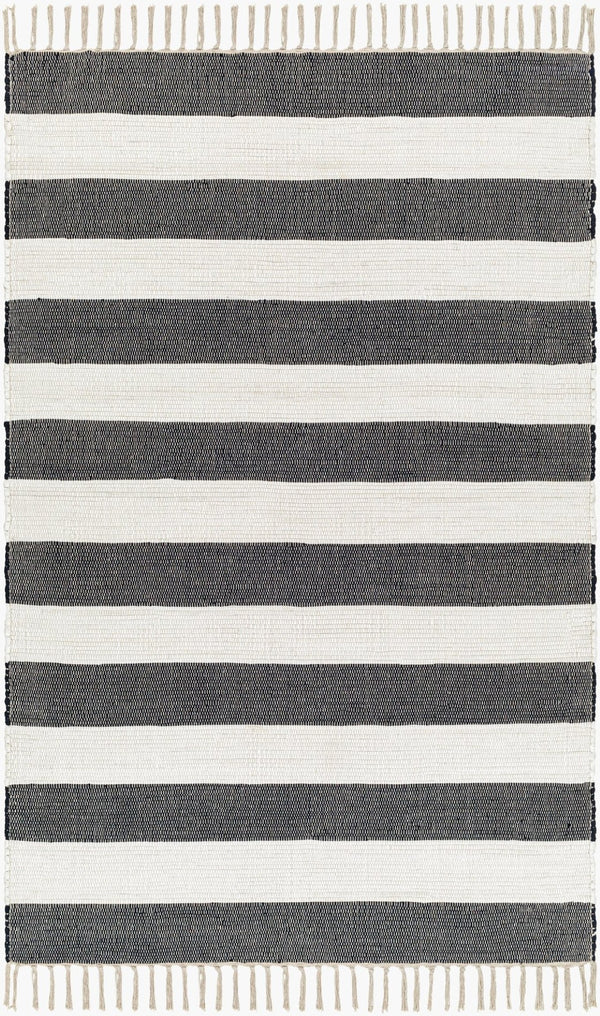 Livabliss Cotone Handmade Cotton Flatweave Runner Rug for Hallways and Entryways White, Navy 27" x 45" CTE2301-2745