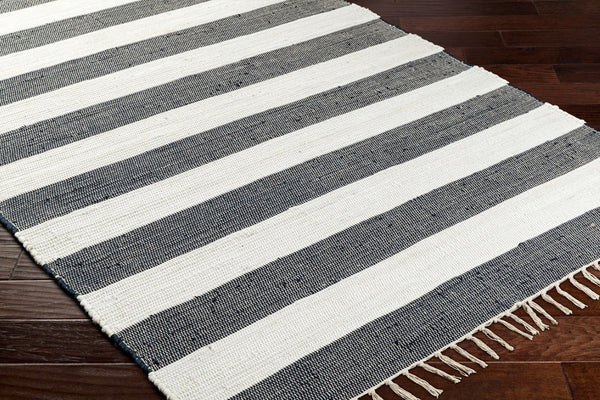 Livabliss Cotone Handmade Cotton Flatweave Runner Rug for Hallways and Entryways White, Navy 27" x 45" CTE2301-2745