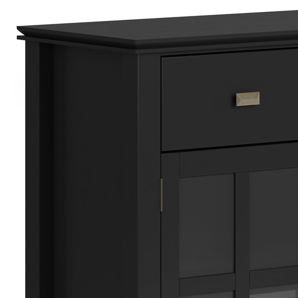 English Elm Artisan Solid Wood Sideboard Buffet: Elegant Black Finish, Ample Storage & Timeless Design For Home B136P158388