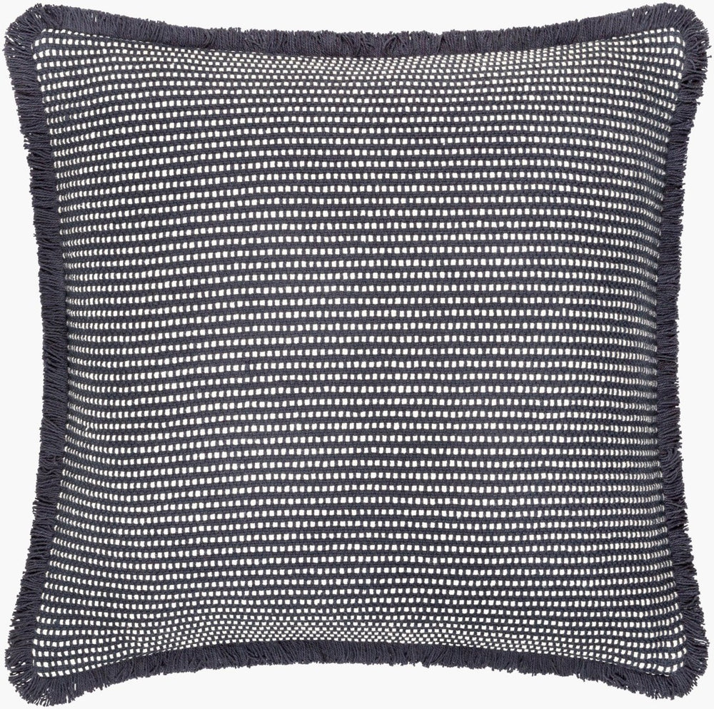 Livabliss Cotton Fringe Woven Throw Pillow Handcrafted Bohemian Farmhouse Accent 22 Inch Square CTF002-2222P