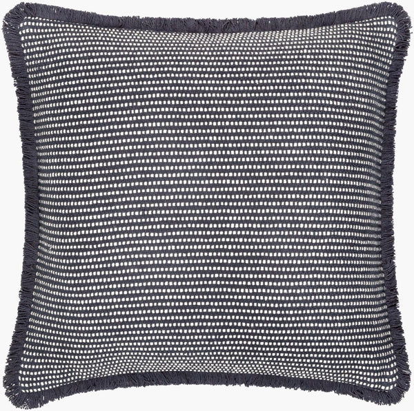 Livabliss Cotton Fringe Woven Throw Pillow Handcrafted Bohemian Square Accent for Sofa Bedroom CTF002-2222D