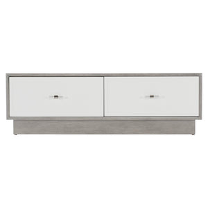 Bernhardt Bernhardt Cerused Greige Oak Cocktail Table With Lacquered White Drawers, Lucite Hardware & Casters 442027