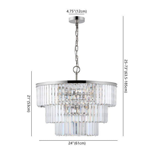 Safavieh Karissa 3 Tier Chandelier Nickel CTL1006B