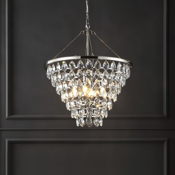 Safavieh Nydia Teardrop Chandelier Nickel CTL1017A