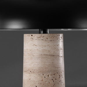 Safavieh Giacomo Travertine Table Lamp Travertine / Black 13.5 IN W x 13.5 IN D x 18.3 IN H