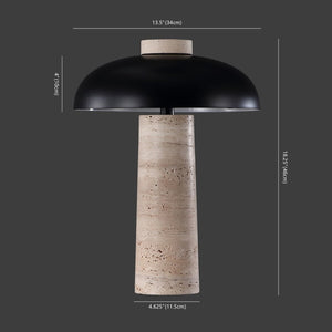 Safavieh Giacomo Travertine Table Lamp Travertine / Black 13.5 IN W x 13.5 IN D x 18.3 IN H