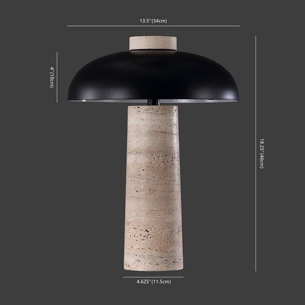 Safavieh Giacomo Travertine Table Lamp Travertine / Black 13.5 IN W x 13.5 IN D x 18.3 IN H