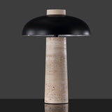 Safavieh Giacomo Travertine Table Lamp Travertine / Black 13.5 IN W x 13.5 IN D x 18.3 IN H