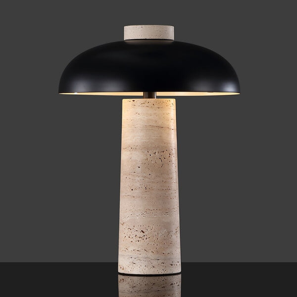 Safavieh Giacomo Travertine Table Lamp Travertine / Black 13.5 IN W x 13.5 IN D x 18.3 IN H