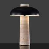 Safavieh Giacomo Travertine Table Lamp Travertine / Black 13.5 IN W x 13.5 IN D x 18.3 IN H