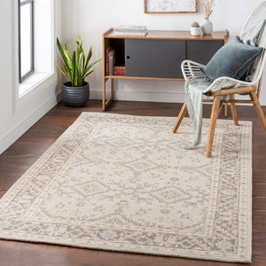 Surya Castille Luxurious 2' X 3' Handmade Wool Rug - Elegant Low Pile Design For Traditional Spaces Beige Wool Ctl2000-23
