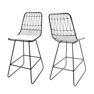 English Elm Christopher Knight Home® - Niez Counter Stools - Stylish Pair Of Durable Iron Frame Seating With Cushions For Indoor & Outdoor Use 63918.00BLKIVY