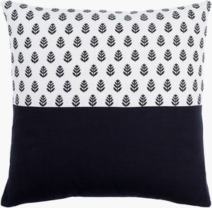 Surya Chromatique 18" Cotton Accent Pillow - Luxurious Softness With Unique Design For Stylish Comfort Black Cotton,Cotton Ctq001-2222d