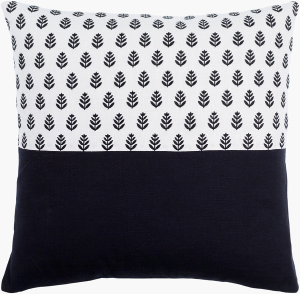 Surya Chromatique 18" Cotton Accent Pillow - Luxurious Softness With Unique Design For Stylish Comfort Black Cotton,Cotton Ctq001-2222d