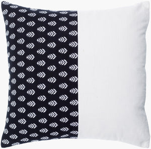 Surya Chromatique 18" Cotton Accent Pillow - Luxurious Softness With Unique Design For Stylish Comfort Black Cotton,Cotton Ctq002-1818