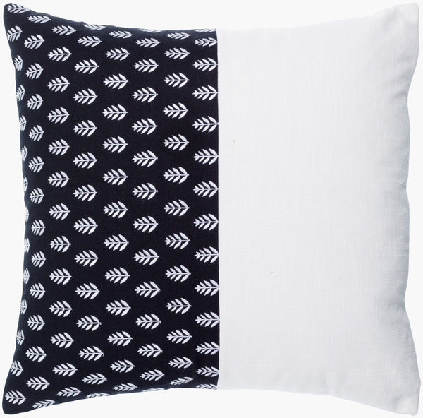 Surya Chromatique 18" Cotton Accent Pillow - Luxurious Softness With Unique Design For Stylish Comfort Black Cotton,Cotton Ctq002-1818