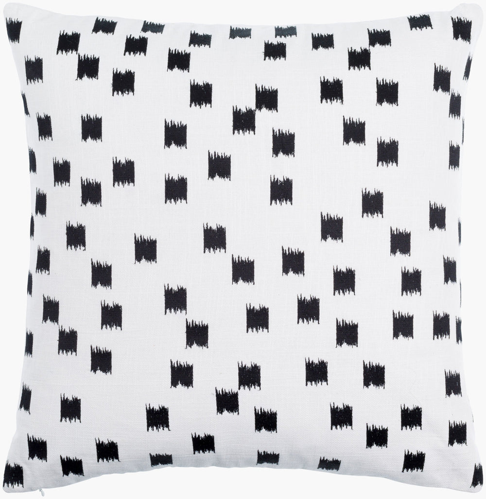 Surya Chromatique 18" Cotton Accent Pillow - Luxurious Softness With Unique Design For Stylish Comfort Black Cotton,Cotton Ctq004-2222p