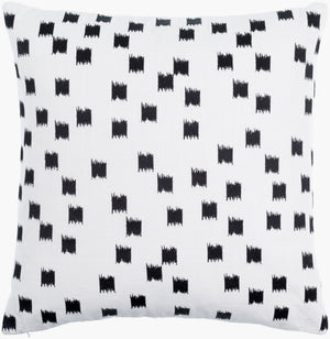 Surya Chromatique 18" Cotton Accent Pillow - Luxurious Softness With Unique Design For Stylish Comfort Black Cotton,Cotton Ctq004-2222p