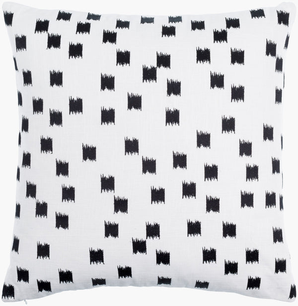 Surya Chromatique 18" Cotton Accent Pillow - Luxurious Softness With Unique Design For Stylish Comfort Black Cotton,Cotton Ctq004-2222p