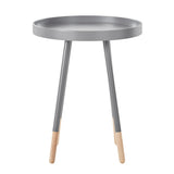 Homelegance By Top-Line Asher Paint-Dipped Round Tray-Top End Table Grey Rubberwood