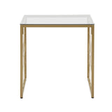 Homelegance By Top-Line Doxie Octagon Pattern Gold Metal and Glass End Table Gold Metal