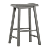 Homelegance By Top-Line Barrett Saddle Seat 29-inch Bar Height Backless Stools (Set of 2) Grey Rubberwood