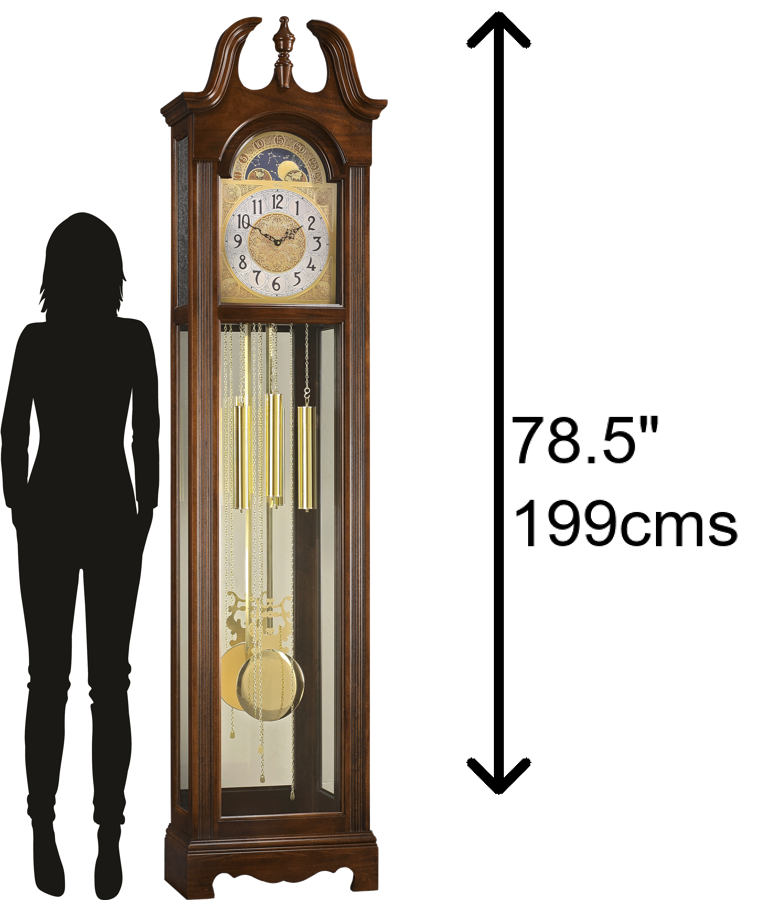 Hekman Furniture 2552 Harper Grandfather Clock - Elegant Cherry Finish, Melodic Chimes & Custom Nameplate Gift Option Bellair Cherry Harper Grandfather Clock 2552
