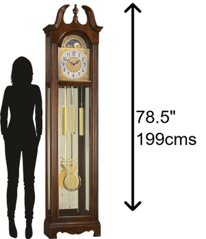 Hekman Furniture 2552 Harper Grandfather Clock - Elegant Cherry Finish, Melodic Chimes & Custom Nameplate Gift Option Bellair Cherry Harper Grandfather Clock 2552